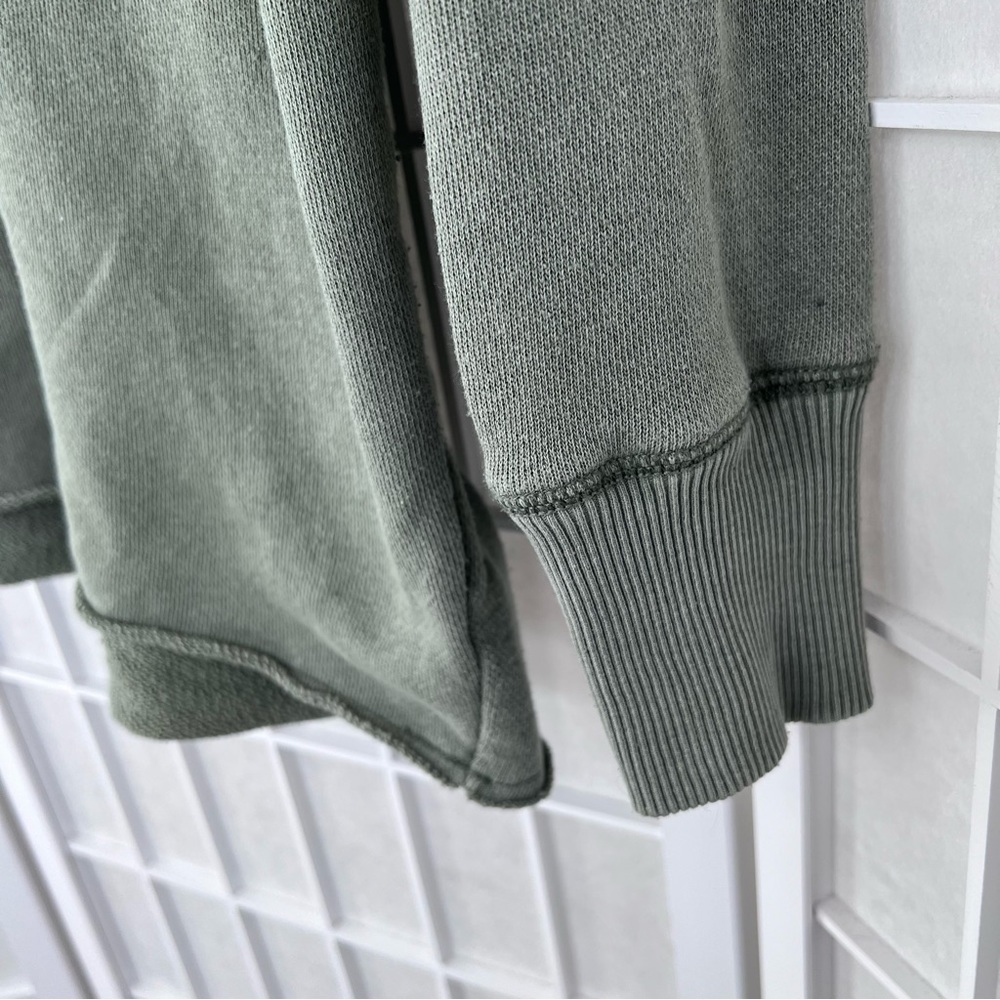 Aerie Oversized Olive Green Jersey Crewneck Pullover Sweatshirt XS - Picture 3 of 7